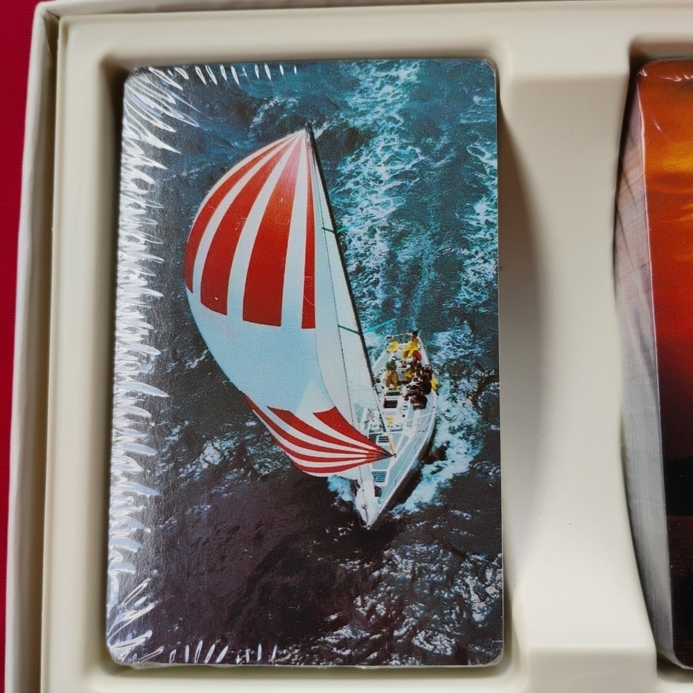 Vintage NIB Hallmark Sailboat Cards Bridge Set With 2 Card Decks & Score Pad - Picture 6 of 11
